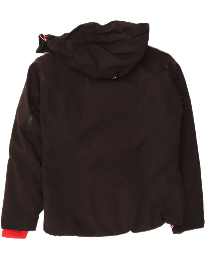 HOT STUFF Womens Hooded Windbreaker Jacket IT 46 Large Black Polyester
