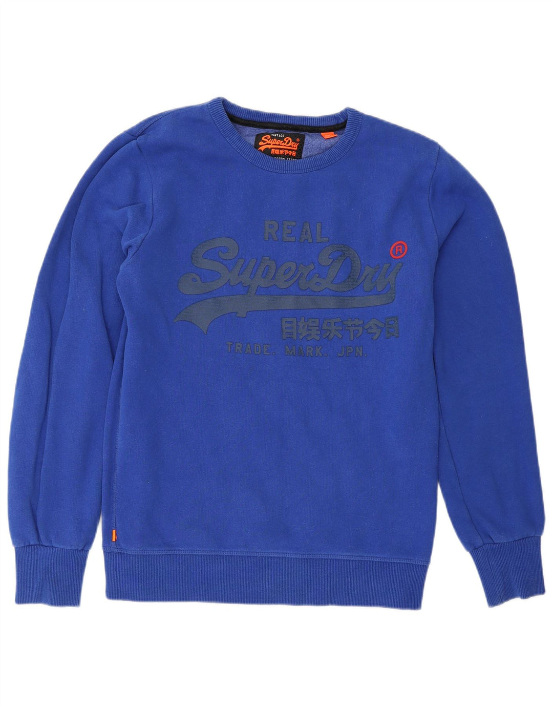 Męski sweter z grafiką Superdry, średnioniebieski, bawełniany