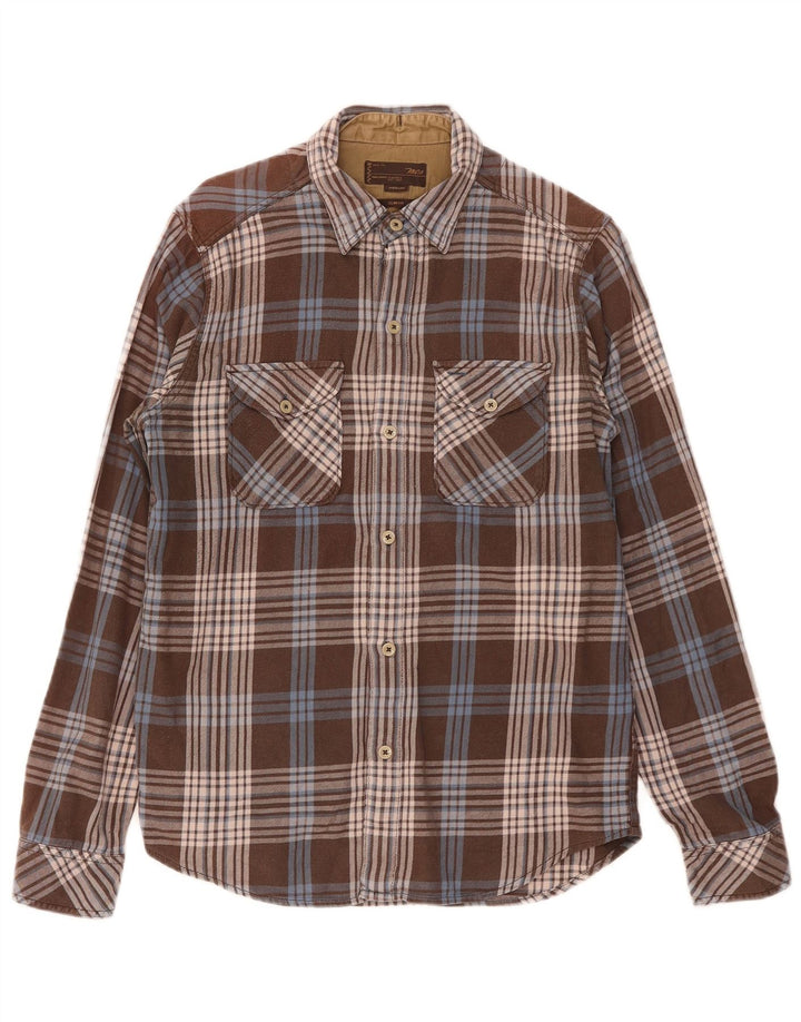 Męska koszula flanelowa Marlboro Classics Slim Fit, średni brąz