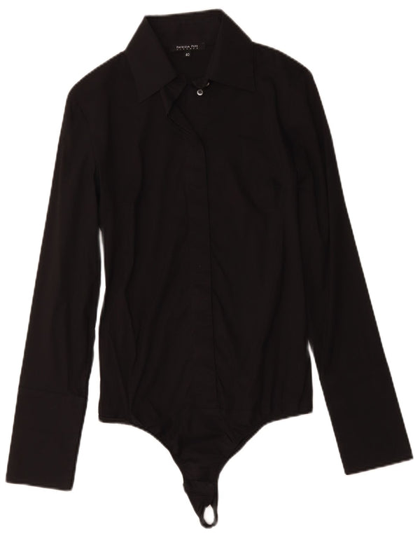 Damskie body koszulowe Patrizia Pepe IT 40 Small, czarne, bawełniane