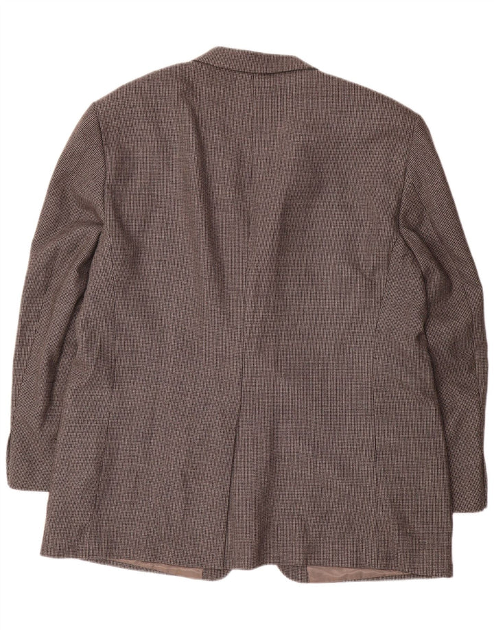 Męska marynarka zapinana na 2 guziki Chaps Rozmiar 48 3XL Szara wełna w pepitkę