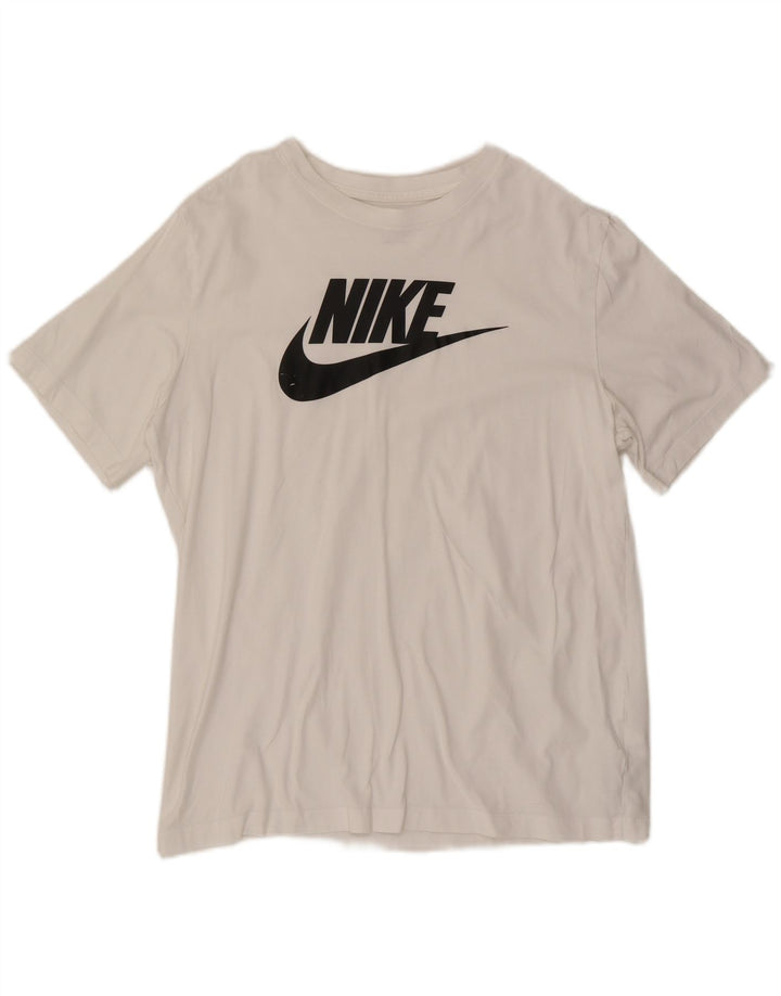 Męski T-shirt z grafiką Nike, duży, biały, bawełniany