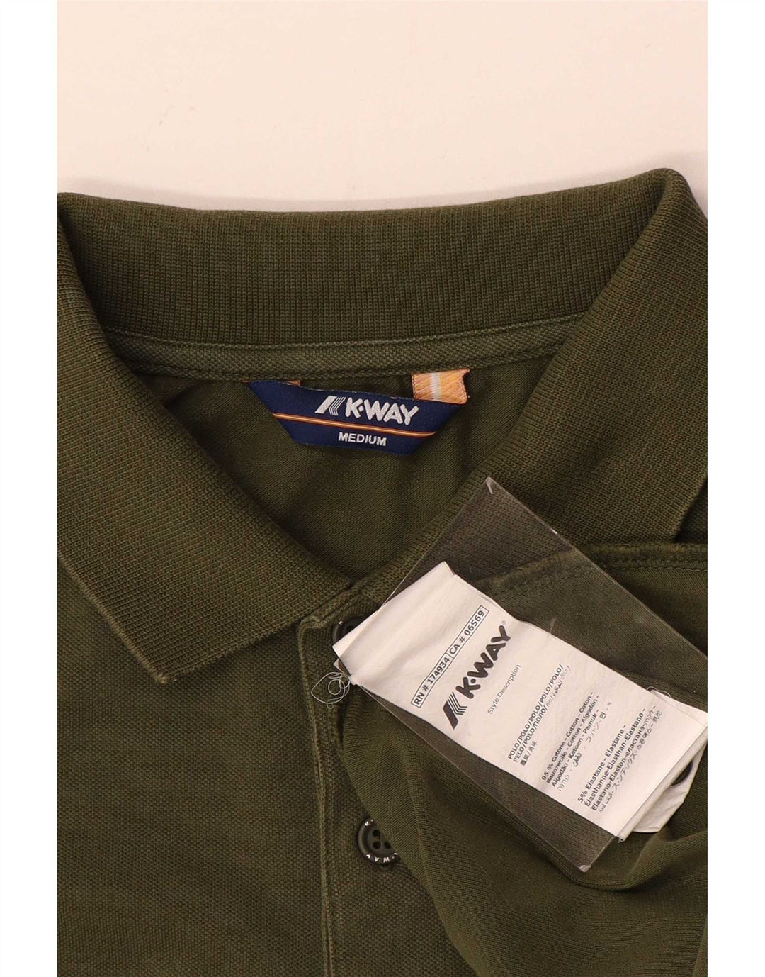 Męska koszulka polo K-Way, średnia bawełna khaki