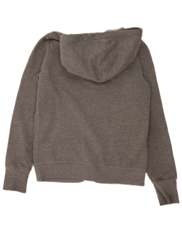 Damski sweter z kapturem i zamkiem Superdry UK 16, duży, szary, bawełniany