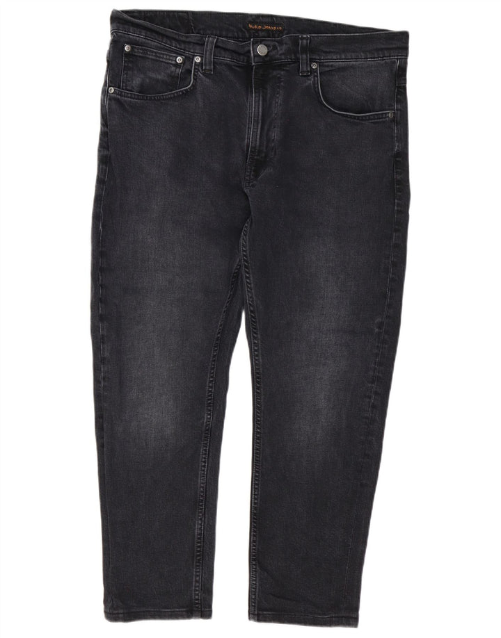 Nudie Męskie jeansy slim W34 L28 Czarna bawełna