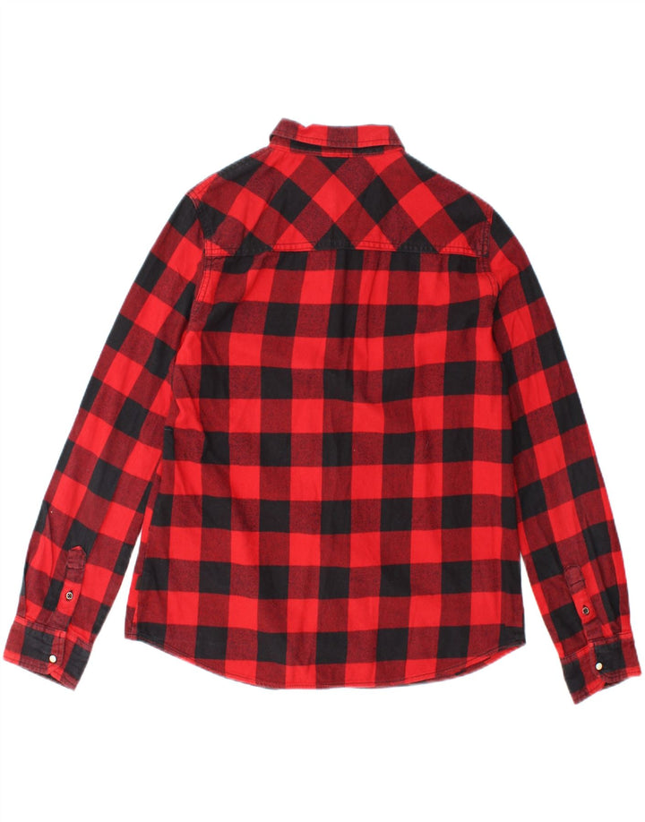 ZARA Womens Flannel Shirt UK 14 Medium Red Check Cotton Vintage Zara and Second-Hand Zara from Messina Hembry 