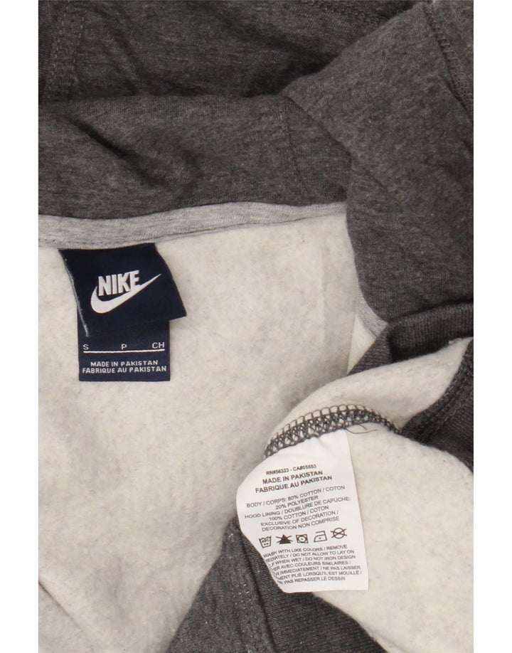 Męski sweter z kapturem i zamkiem błyskawicznym Nike, mały, szary, z bawełny w cętki