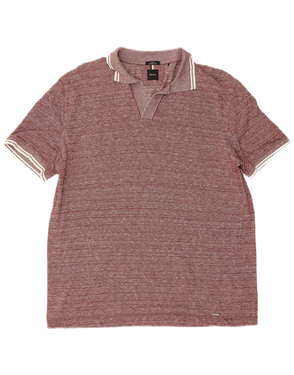 Męska koszulka polo Slim Fit Hugo Boss XL, bordowa, nakrapiana bawełna