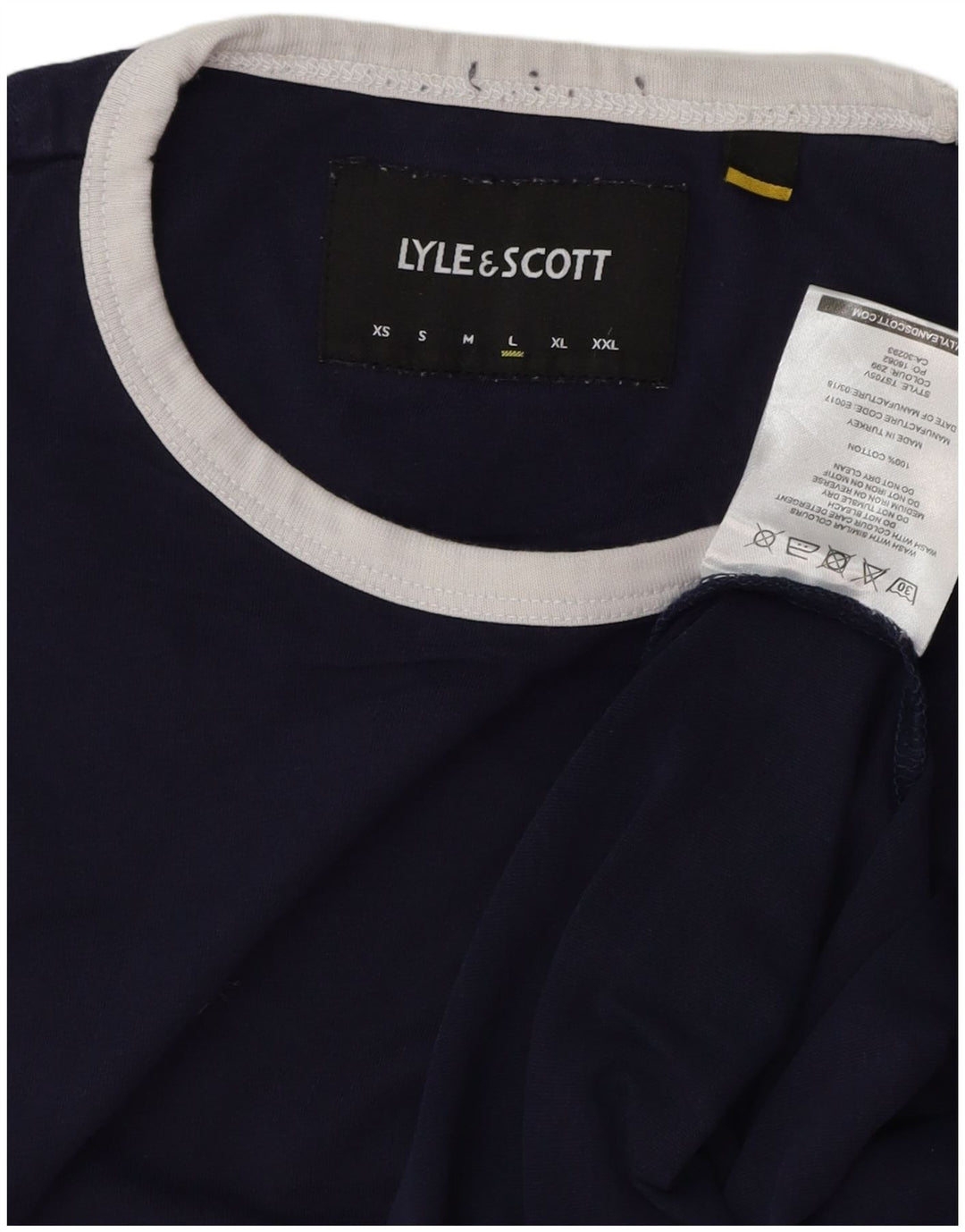 Lyle & Scott Męski T-shirt Top, duży, granatowy, bawełniany