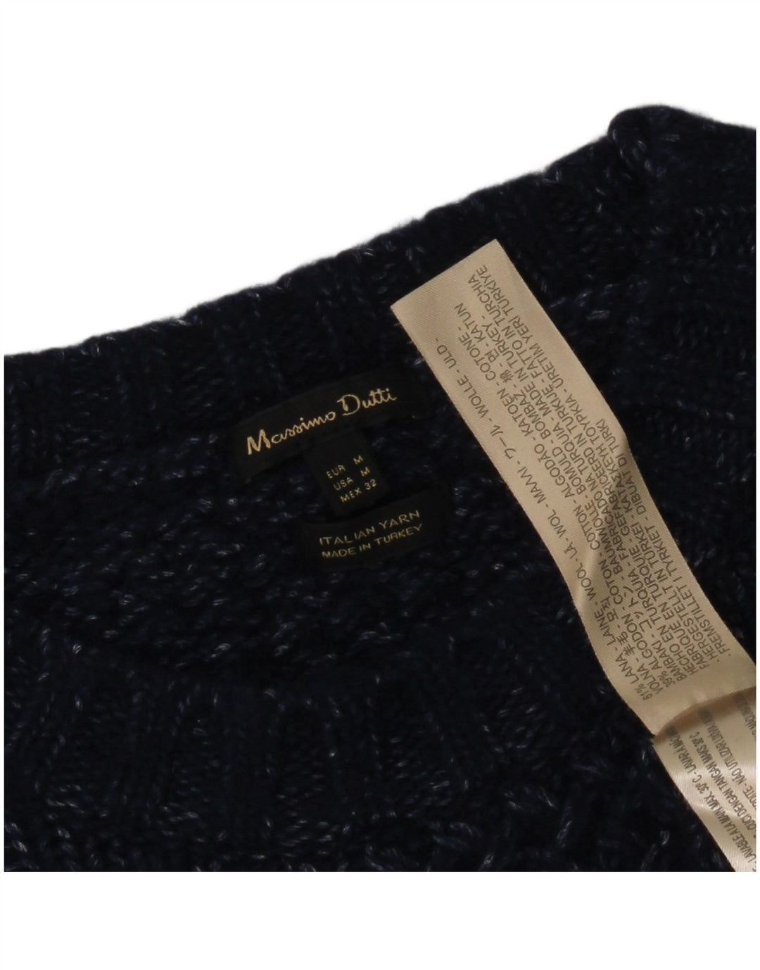 Sweter damski Massimo Dutti z dekoltem w łódkę UK 12, średni granatowy