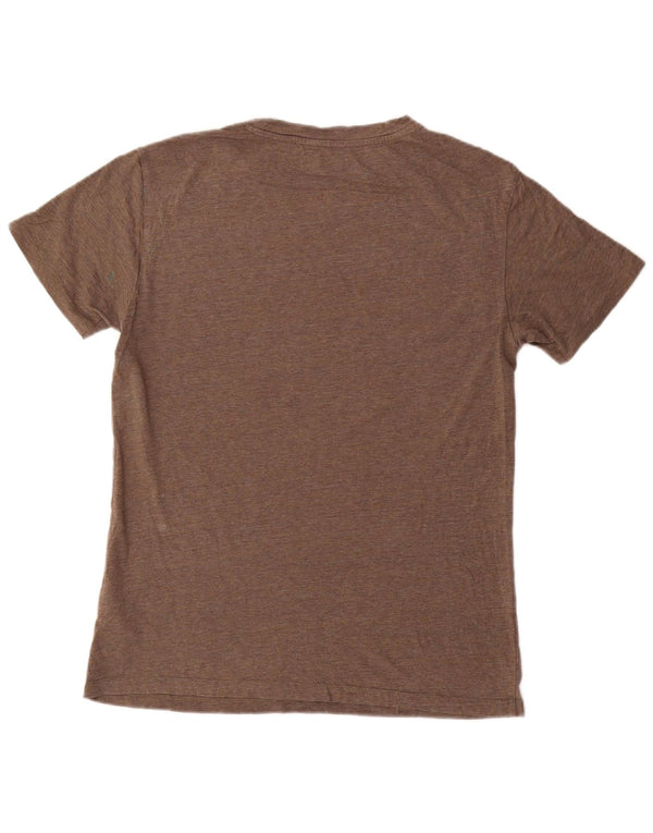 Męski t-shirt Lee o dopasowanym kroju, mały, brązowy, bawełniany w plamki