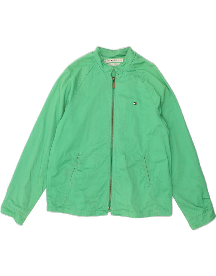 TOMMY HILFIGER Womens Bomber Jacket UK 16 Large Green Cotton Vintage Tommy Hilfiger and Second-Hand Tommy Hilfiger from Messina Hembry 