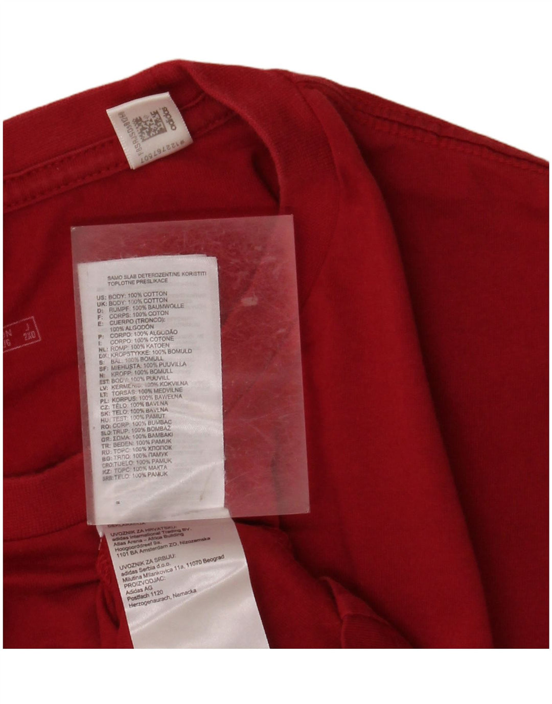 Męski T-shirt z grafiką ADIDAS, duży, czerwony, bawełniany