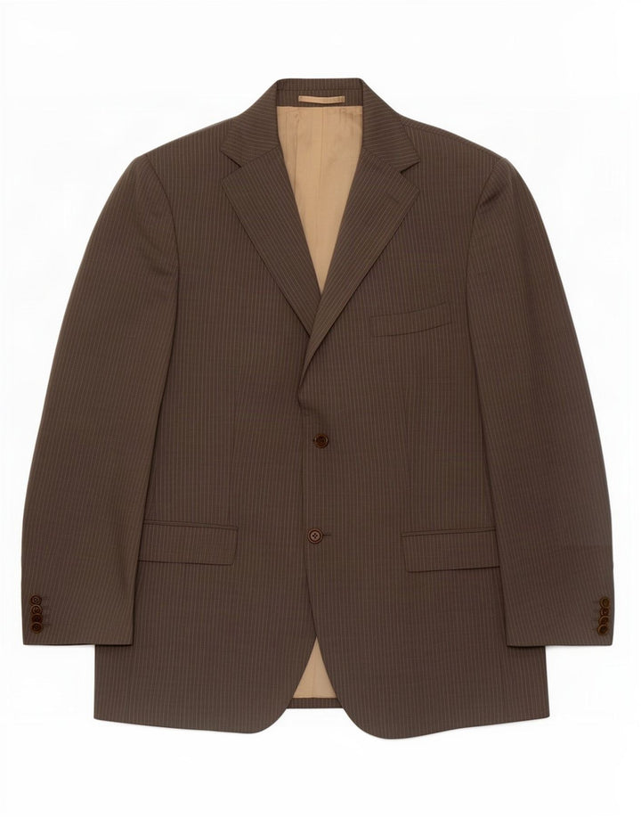 Męska marynarka zapinana na 2 guziki Massimo Dutti EU 54 XL Szara wełniana w prążki