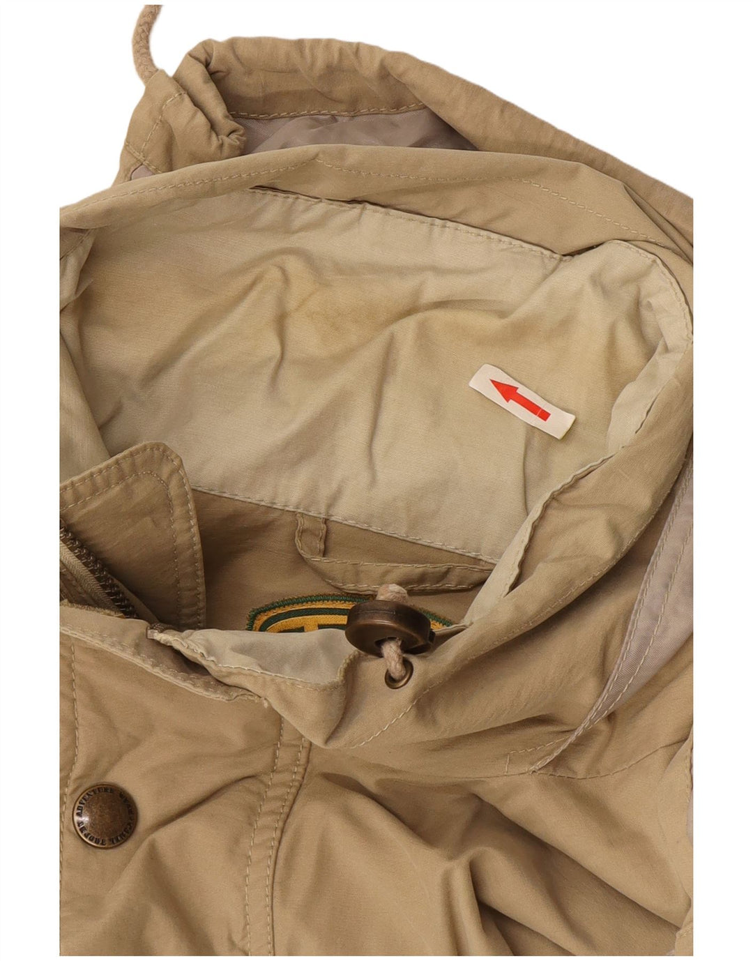 Męska kurtka z kapturem typu Camel UK 42 XL, beżowa, bawełniana