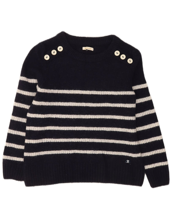 Sweter damski Barbour z dekoltem w łódkę UK 14, średni granatowy, wełniany w paski