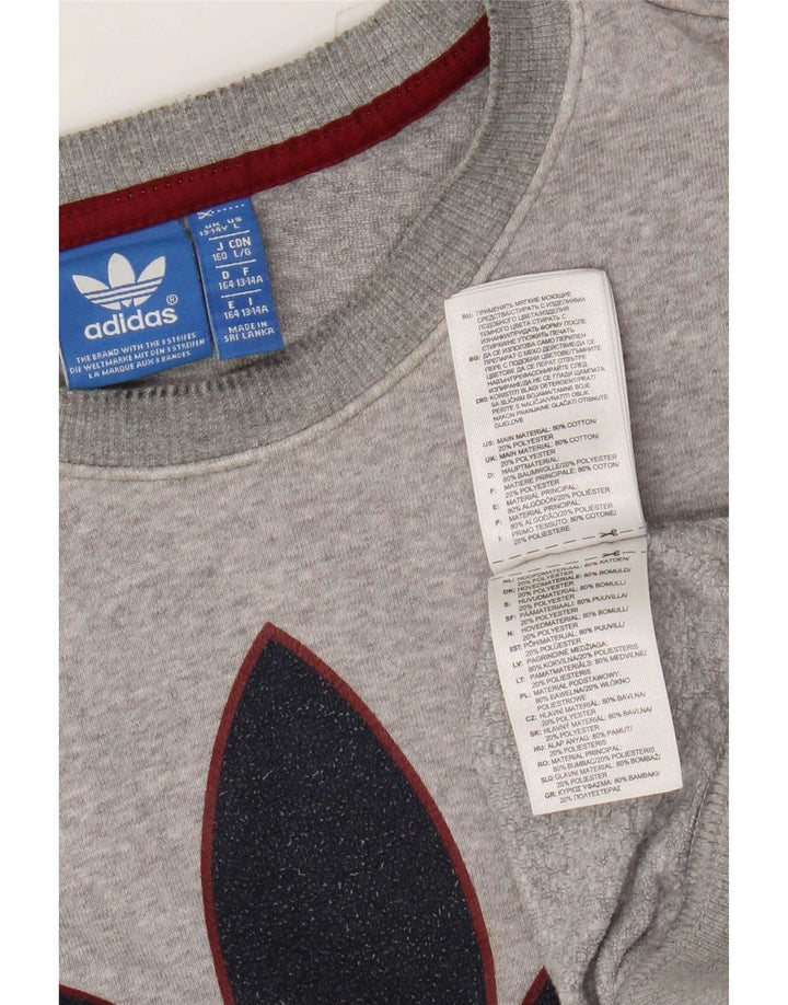 Bluza chłopięca Adidas Three Stripes 13-14 lat Szara nakrapiana