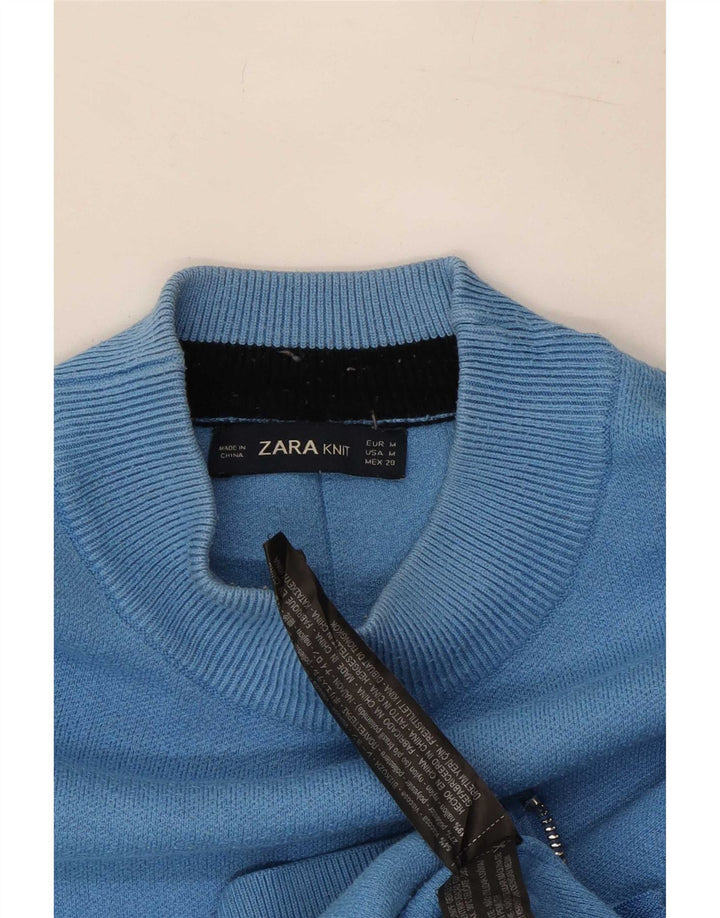 Damski sweter oversize Zara UK 14, średni niebieski, wiskoza