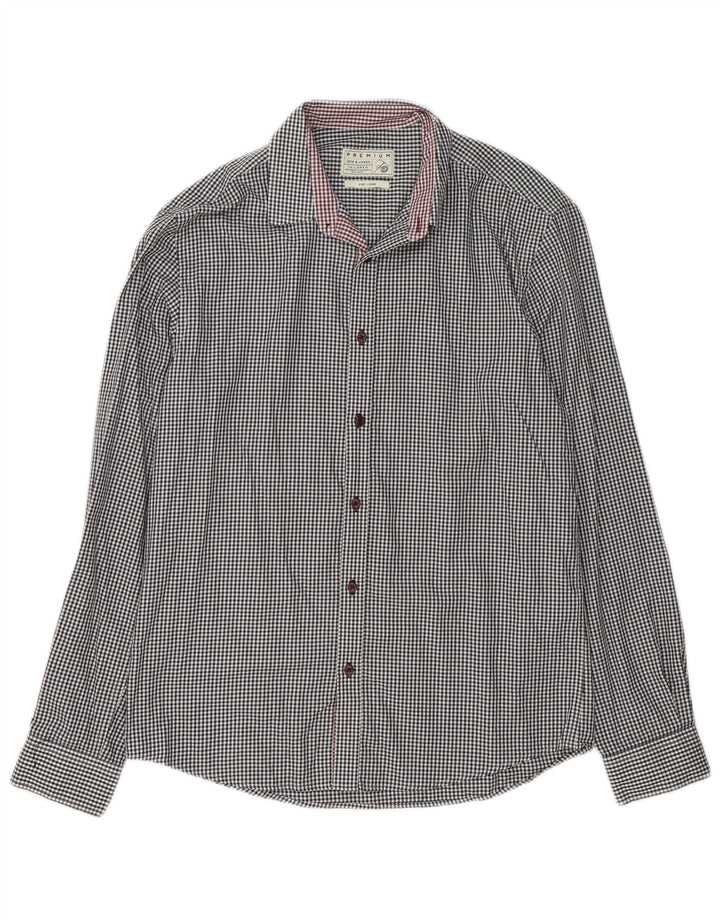 Koszula męska Jack & Jones, duża, z białej bawełny w kratkę