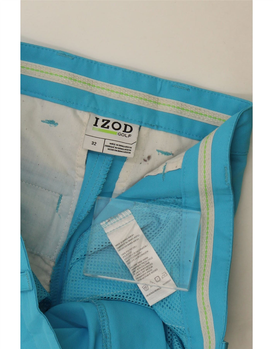 Męskie spodenki chino Izod W32, średni niebieski poliester