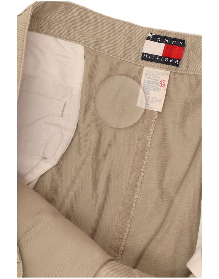 Męskie proste spodnie chino Tommy Hilfiger W42 L32 beżowa bawełna