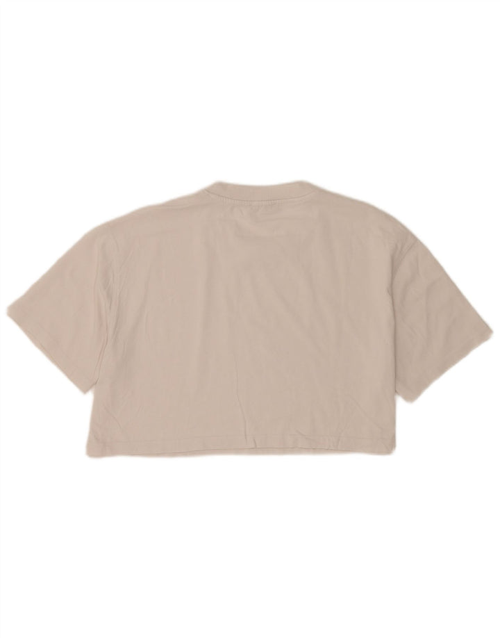 Damski T-shirt Crop Oversize Zara UK 14 Średni Biały
