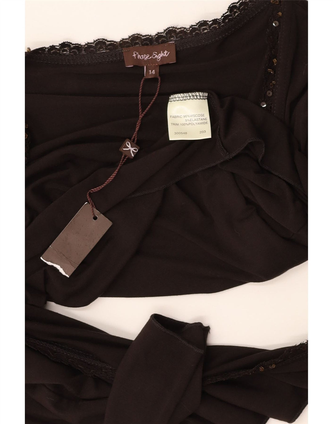 Damski krótki kardigan z rękawami 3/4 PHASE EIGHT, UK 14, średni brąz