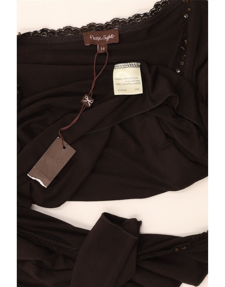 Damski krótki kardigan z rękawami 3/4 PHASE EIGHT, UK 14, średni brąz