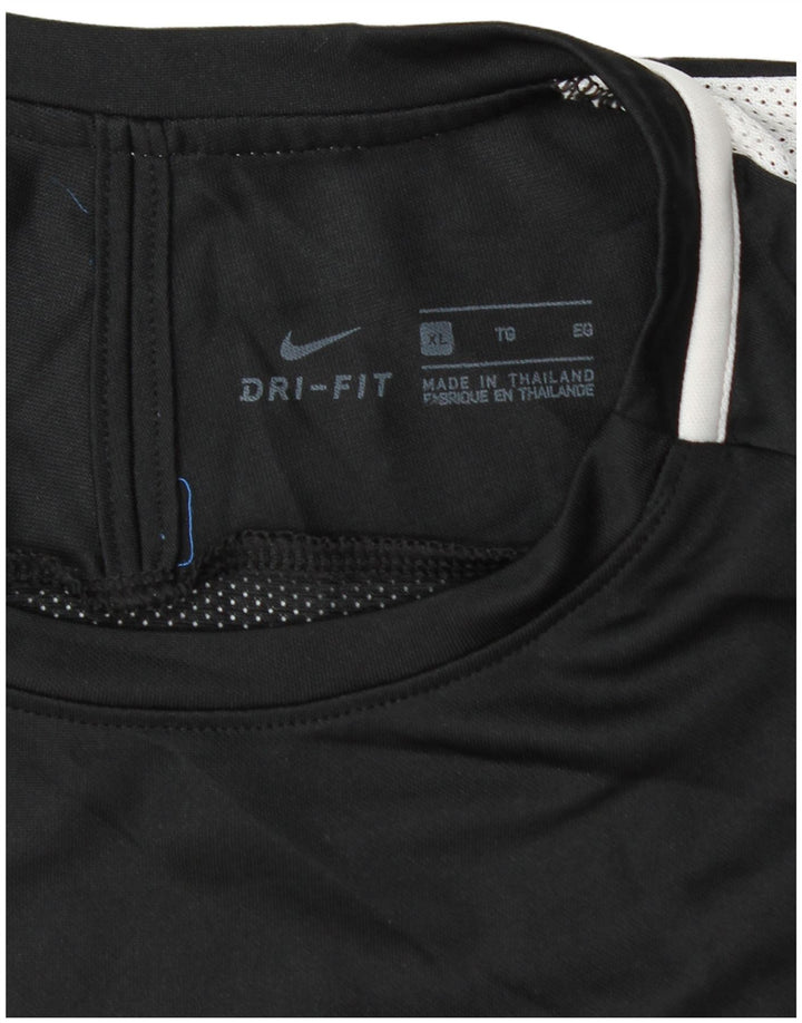 Męski T-shirt Nike Dri Fit Top XL, czarny, z blokami kolorów