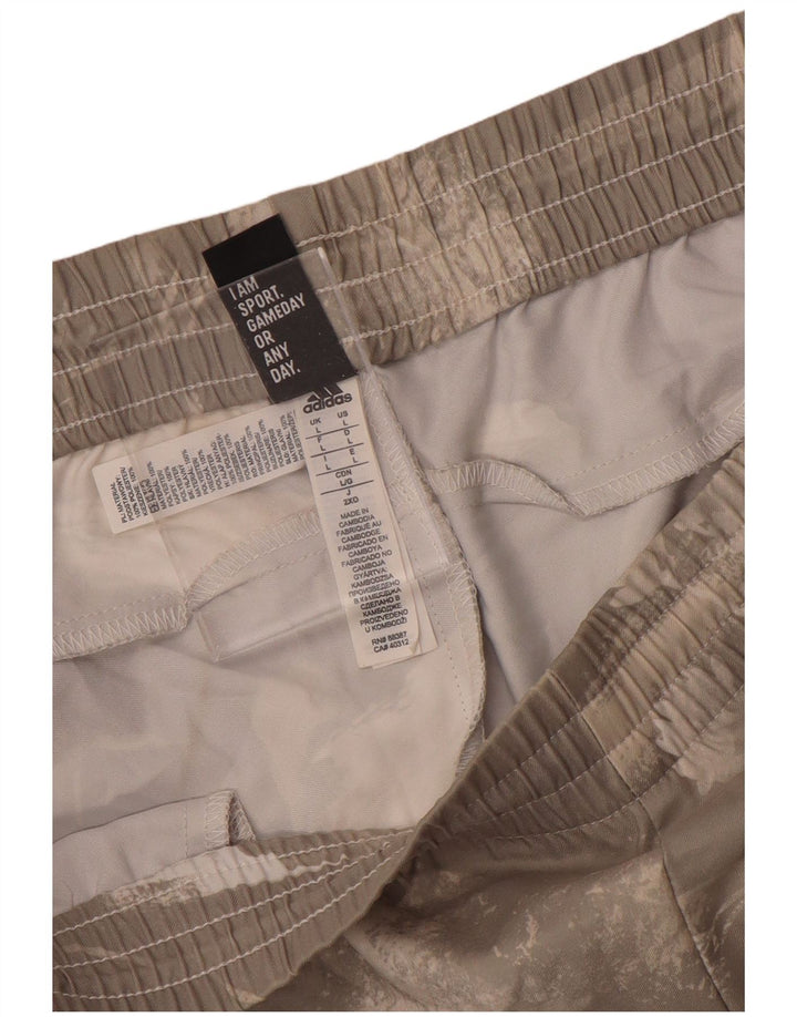 Męskie spodenki sportowe Adidas, duże, szare, z poliestru typu Tie Dye