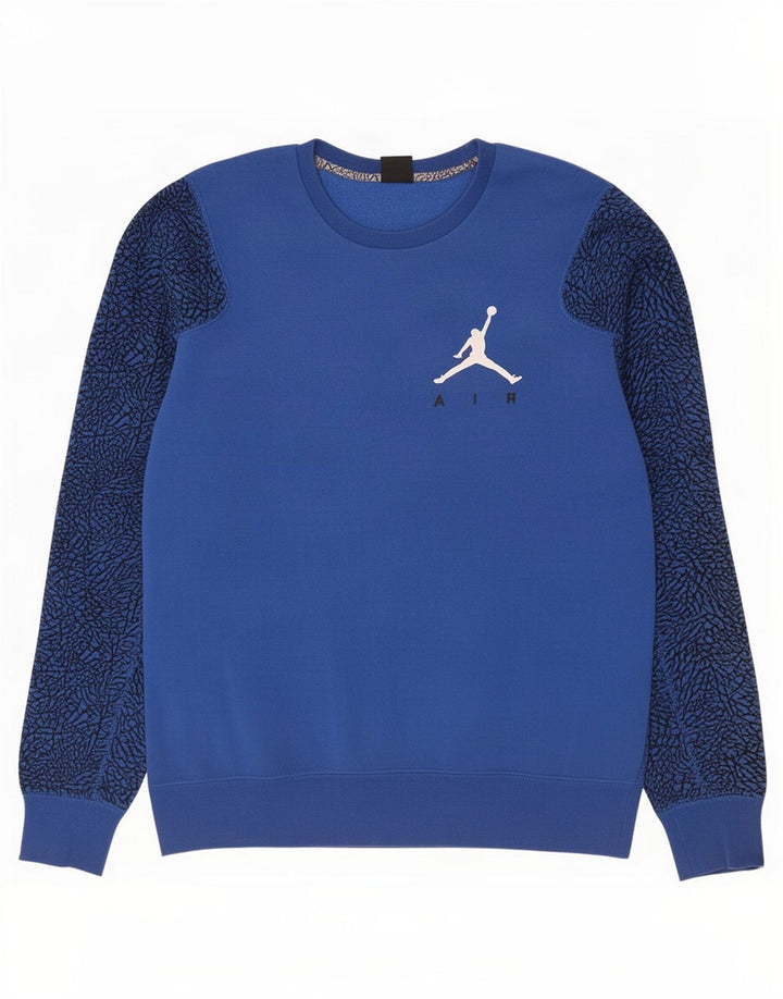 Męska bluza Jordan z abstrakcyjnym wzorem, średnia niebieska bawełna