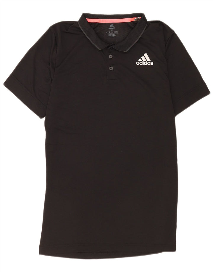 Męska koszulka polo Adidas o regularnym kroju, średni czarny poliester