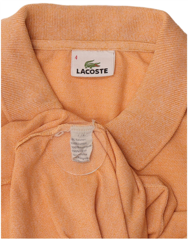 Męska koszulka polo Lacoste, rozmiar 4, bawełna w kolorze średniego pomarańczowego