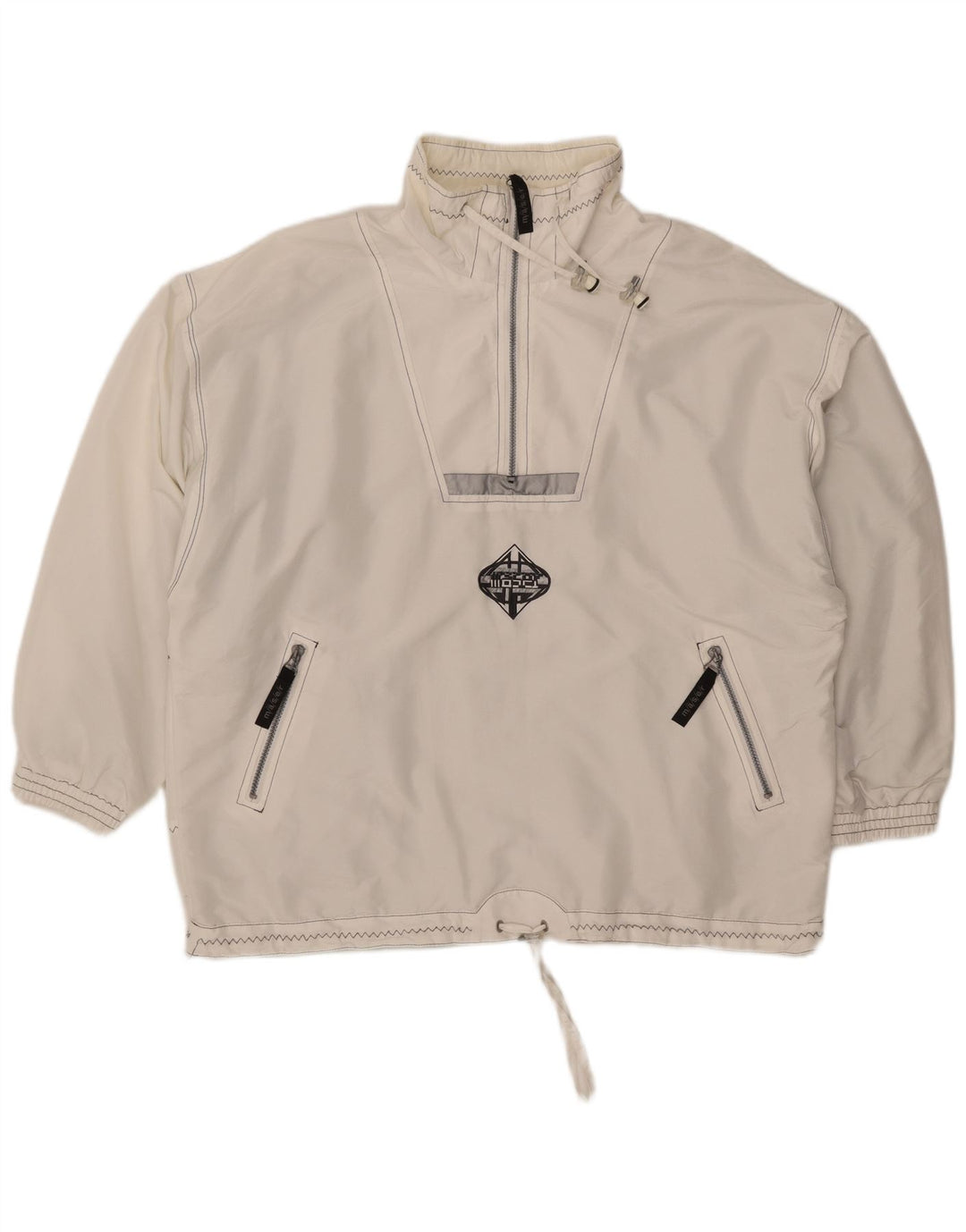 Maser M Damska kurtka oversize Anorak UK 16, duża, biała, poliestrowa