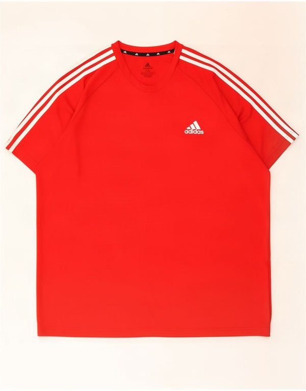 Adidas Męski T-shirt Aeroready Top 2XL Czerwony Poliester