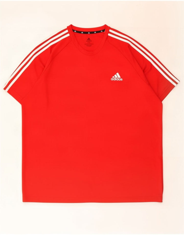Adidas Męski T-shirt Aeroready Top 2XL Czerwony Poliester