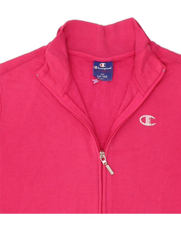 CHAMPION Womens Tracksuit Top Jacket UK 14 Large Pink Vintage Champion and Second-Hand Champion from Messina Hembry 