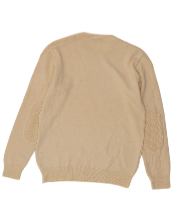 Męski sweter z okrągłym dekoltem w stylu VINTAGE, mały beż