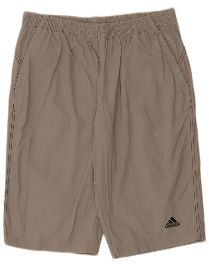 Męskie spodenki sportowe Adidas, średnioszare, bawełniane