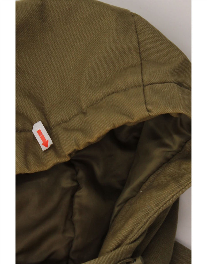 Męska kurtka parka z kapturem DC UK 36, mała, bawełniana khaki