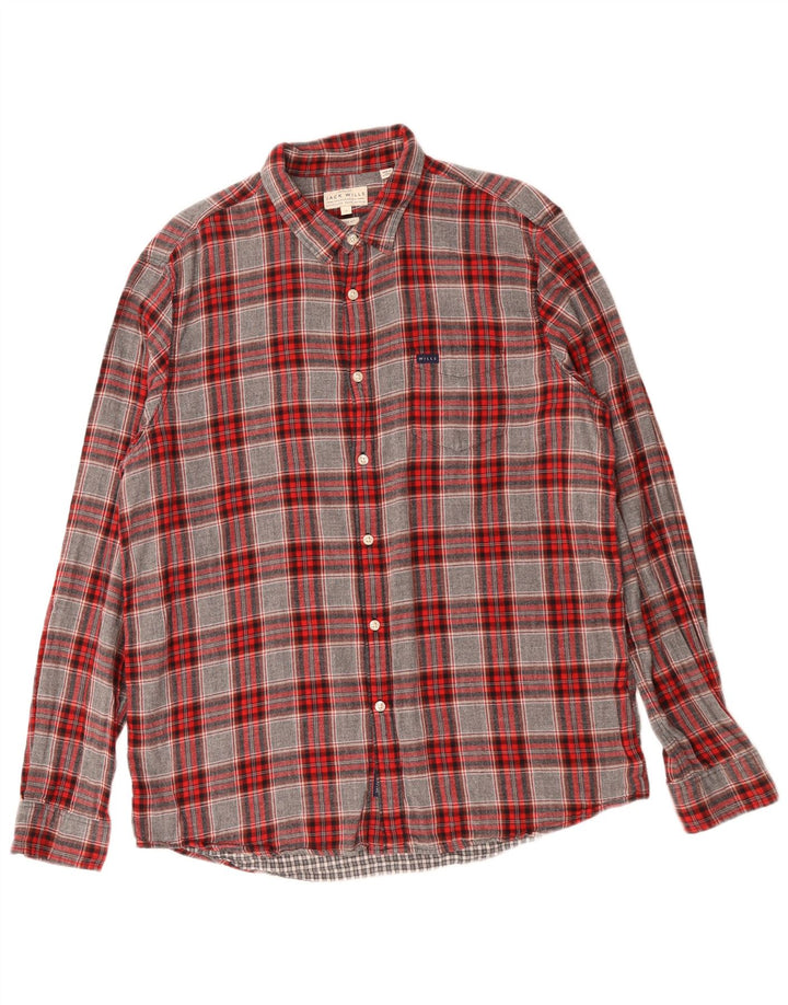 Męska koszula flanelowa Jack Wills o regularnym kroju XL, szara, bawełniana w kratkę
