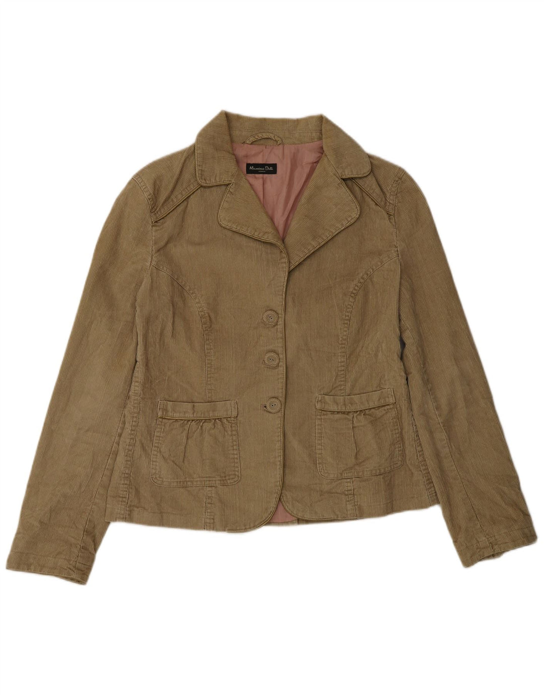 Massimo Dutti Damska marynarka sztruksowa zapinana na 3 guziki EU 42, duża brązowa