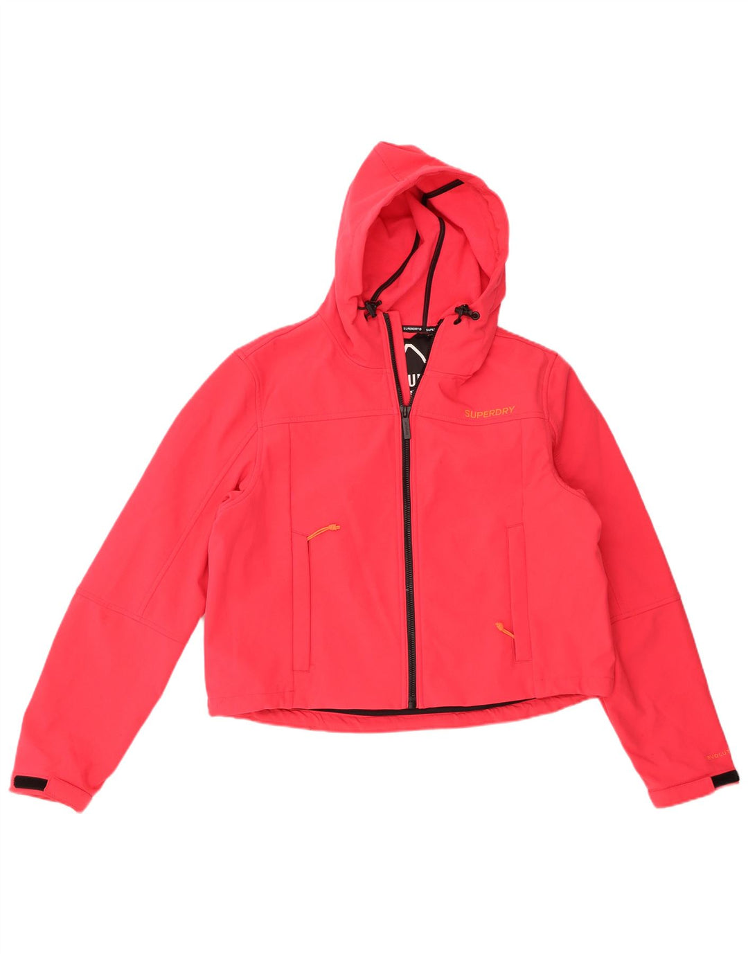 Damska kurtka wiatrówka z kapturem Superdry Crop UK 16, duży, różowy poliester