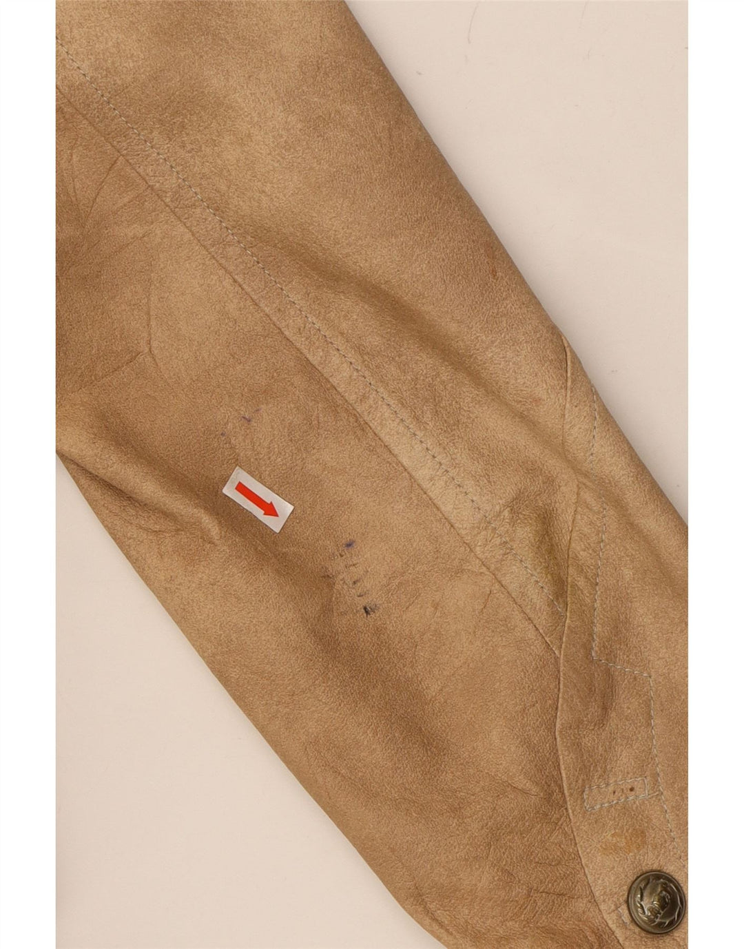 MARCO PECCI Womens 3 Button Blazer Jacket EU 38 Medium Beige Leather Vintage Marco Pecci and Second-Hand Marco Pecci from Messina Hembry 