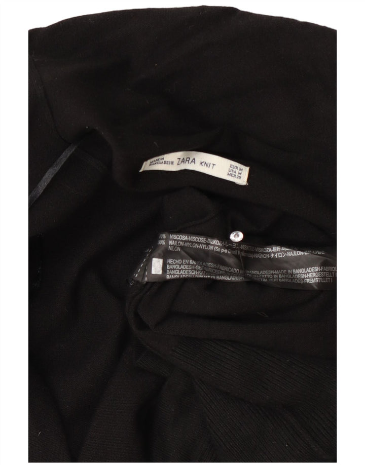 Damski sweter o przedłużonym fasonie Zara UK 12, średnia czarna wiskoza