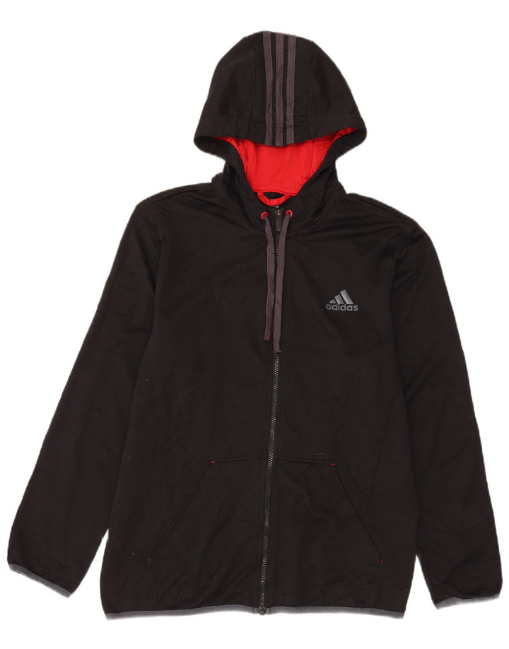Adidas Męska bluza dresowa z kapturem, średnia czarna poliester