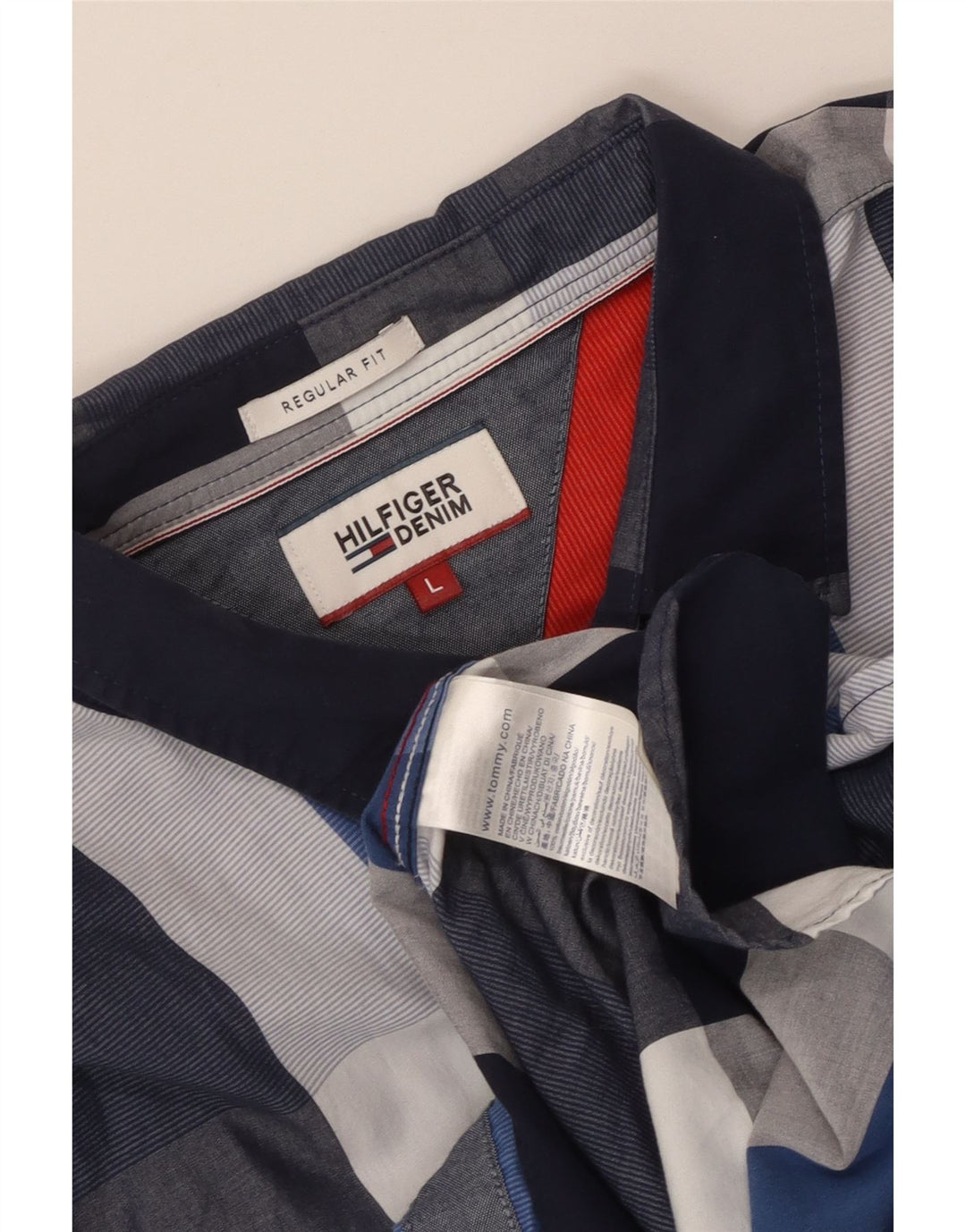 Koszula męska Tommy Hilfiger o regularnym kroju, duża, niebieska, bawełniana w kratę