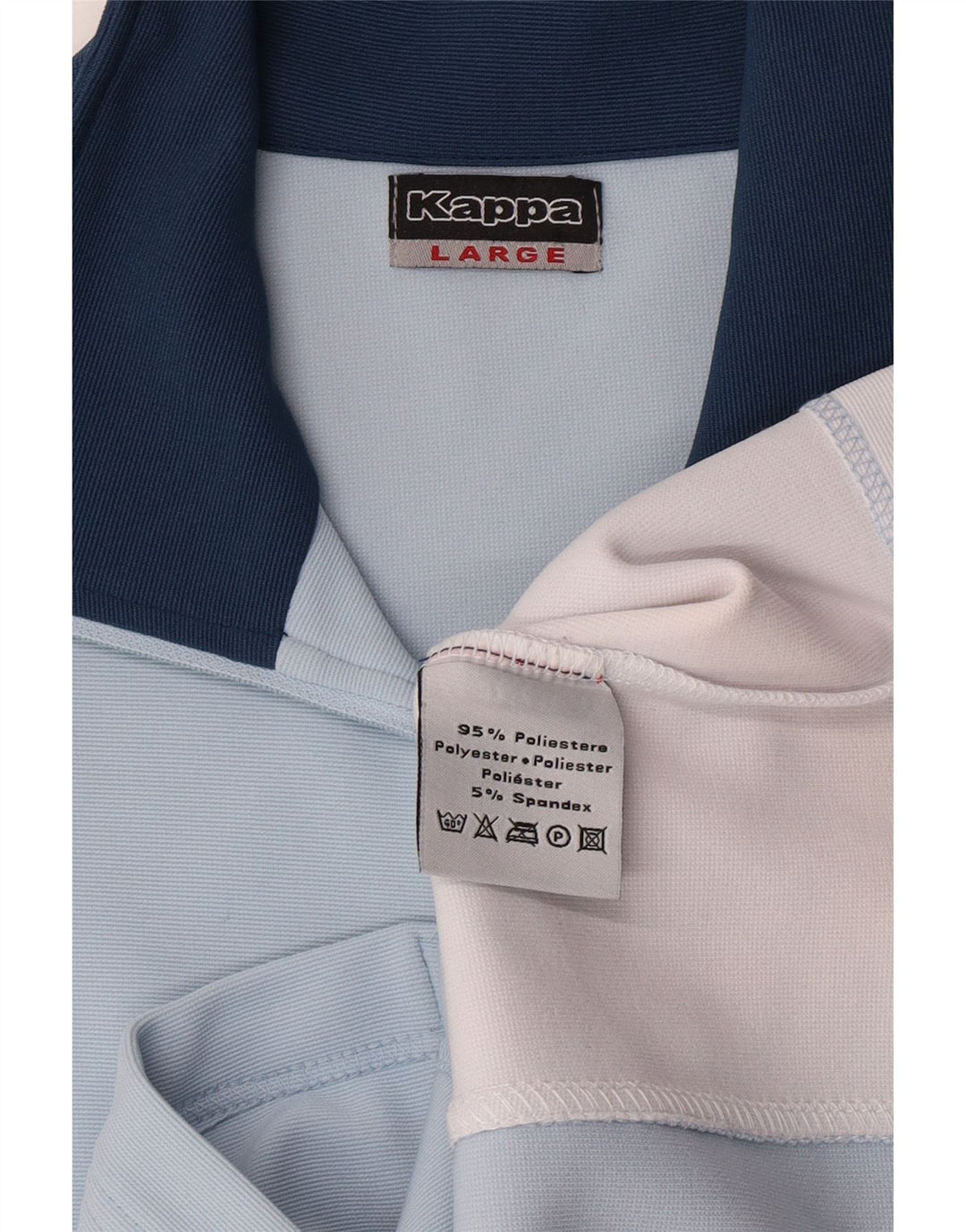 Damska kurtka dresowa Kappa UK 16, duży niebieski poliester z blokami kolorów