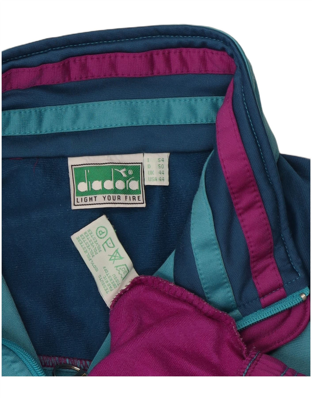 Męska kurtka dresowa Diadora UK 44 XL, wielokolorowa, z blokami kolorów