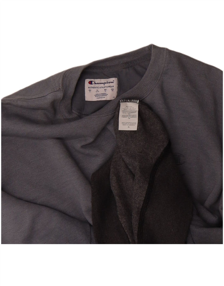 CHAMPION Mens Sweatshirt Jumper XL Grey Colourblock Cotton